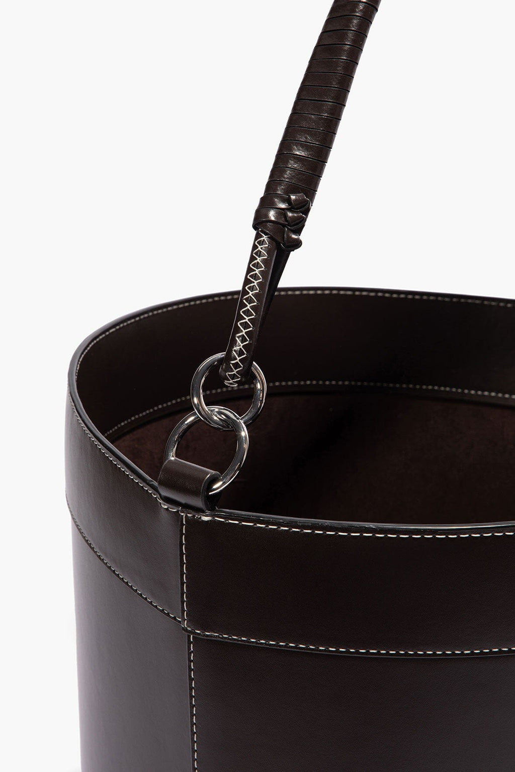 MOREAU LEATHER BIN WITH HANDLE | ESPRESSO